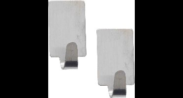 Excellent houseware - Zelfklevende rvs haakjes - set 18x