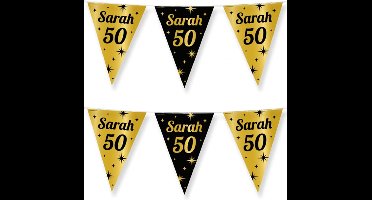 Paperdreams Vlaggenlijn - 2 st - luxe Sarah/50 jaar feest- 10m - goud/zwart