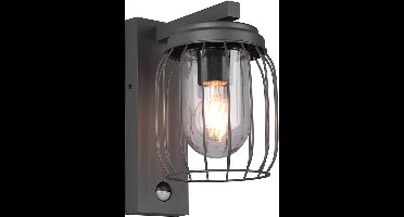 Trio Leuchten Tuela Wandlamp IP44 Bewegingssensor Antraciet