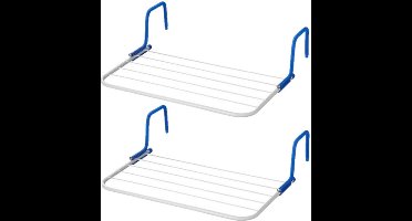 Set van 2x inklapbare wasrekken/droogrekken 3 meter - Camping/camper/reis/thuis/balkon wasrekken/droogrekken