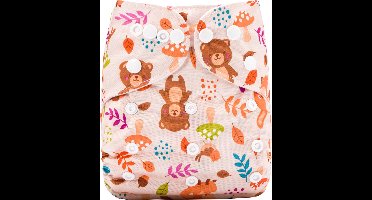 Duurzame luiers - Wasbare luier met inlegger - Herbruikbare luier - Pocket luier - 3-15 kilo - Beertje herfst