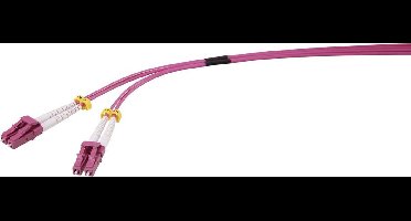 Renkforce RF-4969080 Glasvezel Optische vezel Aansluitkabel 3.00 m Purper-rood [1x LC-stekker - 1x LC-stekker] 50/125 µ