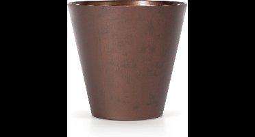 Prosperplast Bloempot/plantenpot voor buiten - kunststof - brons/cortenstaal look - D25 x H23 cm - 7 liter