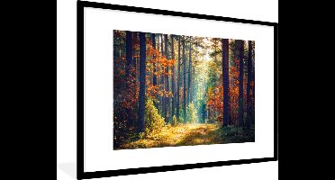 PosterMonkey - Fotolijst - Bos - Bladeren - Natuur - Herfst - Poster - Kader - 90x60 cm - Poster frame - Poster bos - Foto lijst - Poster natuur - Kerstversiering - Kerstdecoratie voor binnen - Kerstmis