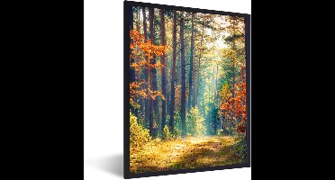 PosterMonkey - Fotolijst - Bos - Bladeren - Natuur - Herfst - Poster - Kader - 60x80 cm - Poster frame - Poster bos - Foto lijst - Poster natuur - Kerstversiering - Kerstdecoratie voor binnen - Kerstmis