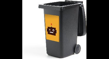 Container sticker Robot - Gezicht - Antenne - Geel - Jongens - Kind - 40x60 cm - Kliko sticker