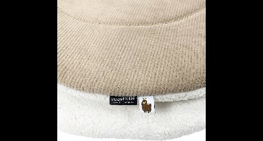 Wazzhappening - Boxkleed - 95 cm - RibTeddy - rond - zand - ribvelours - ecru - teddy