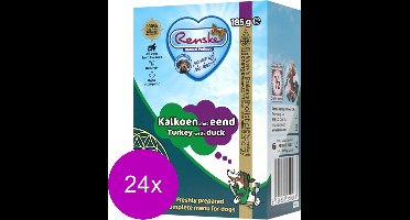 Renske Vers - Tetrapack 185 g - Hondenvoer - 24 x Kalkoen&Eend