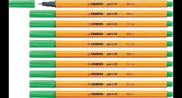 STABILO point 88 - Premium Fineliner - Fine 0,4 mm – Licht Smaragd Groen – Doos 10 stuks