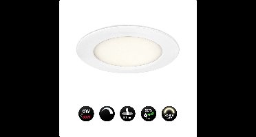 2x Dimbare LED Inbouw Downlight - 6W - Ø120mm - 3000K Warm witlicht - Extra dun 19mm - Bespaart 80% Energie