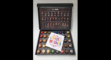 Koffie Proeverij Pakket groot 40 stuks verschillende smaken met Mystery Card 'Best Wishes' met persoonlijke (video) boodschap | Verjaardag | Sinterklaas | Kerstpakket | Vaderdag | Moederdag | Jubileum | Valentijnsdag