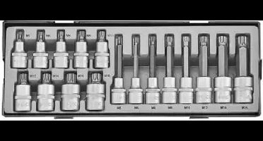 1/2" Doppenset 17 delig-Veeltand