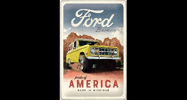 Metalen wandbord 20x30 cm Ford - Bronco Pride of America