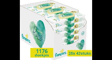 Pampers Pure Coconut Babydoekjes - 28 verpakkingen van 42 doekjes = 1176 Babydoekjes