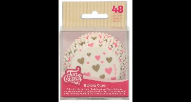 FunCakes Baking Cups - Hartjes - 48 Stuks - Cupcake Vormpjes Papier