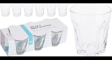 Excellent Houseware - Glazen Borrelglaasjes - 40 ml - Set van 6 - Vaatwasserbestendig