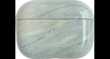 Mobigear Hoesje geschikt voor Apple AirPods Pro 2 Hardcase Hoesje | Mobigear Marble - Blauw / Grijs