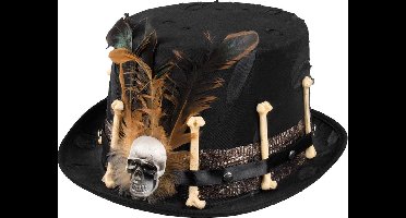 Boland - Hoed Voodoo Nana Zwart - 58 - Volwassenen - Unisex - Halloween accessoire - Horror