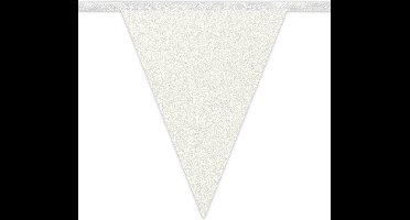 Boland - Kartonnen vlaggenlijn Glitter wit - Glitter & Glamour - Glitter - Glamour - Feestversiering