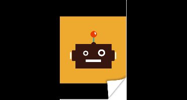 Poster kinderen - Robot - Gezicht - Antenne - Jongens - Kinderen - Meisjes - Wanddecoratie jongens - Poster kinderkamer - 20x30 cm - Schilderij voor kinderen