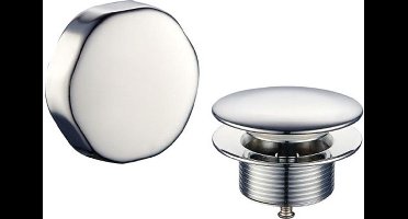 Wiesbaden Gemma knop/plug badoverloopcombinatie - chroom