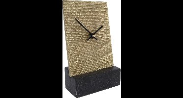 Gifts Amsterdam - Tafelklok - Klok - Pepijn - Metaal - Marmer - 15x5x27cm