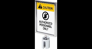 Topbord A4 voor Afzetpaal Flexi Economy Chroom - Syna BBECHROMESIGNA4