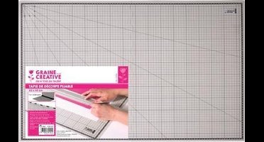 Graine Creative snijmat opvouwbaar met rasterlijnen 60x45 cm kunststof.