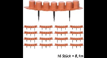 Deuba Gazonrand 8,1m Terracotta Kabelgoot Tuinrand 1 Element (lxh): 50,6x6cm