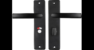 Starx Deurklink Zwart – Deurbeslag – Deurschild met Toiletsluiting (WC57–5) – Deurklink Blok