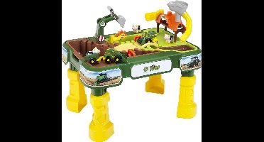 Klein Toys John Deere zand- en waterspeeltafel - 2in1 boerderij - incl. afneembare bassins voor zand en water - 64x46x60 cm - groen geel