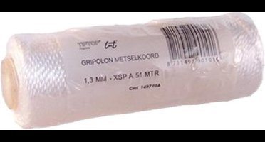 Ivana metseldraad - nylon geslagen - op kunststof hulsje - dikte 1,2 mm - wit - spoel à 50 m