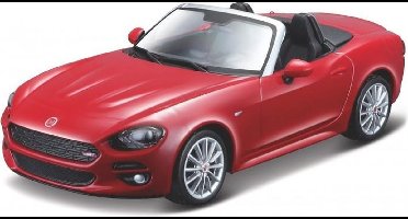 Bburago Fiat 124 SPIDER rood modelauto schaalmodel 1:43