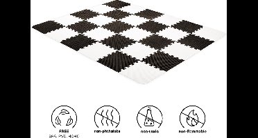 Kinderkraft LUNO Speelmat – 30 Puzzelstukken – Antislip & Waterdicht – 150x180 cm – Draagtas Inbegrepen – Zwart