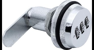 Brievenbus kantelslot - Met cijfercode - 30mm cijferslot - Zilverkleurig