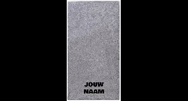 Strandlaken met naam licht grijs 100x200cm