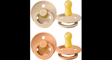 6-18M  Set van 2 Fopspenen Bibs- Vanilla/peach