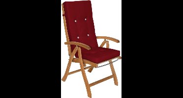 Detex Tuinkussen Hoge Rug - 6 stuks- ROOD - zonder tuinstoel