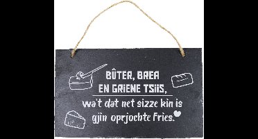 Paper Dreams Spreukbord Fries Buter, Brea 25 Cm Leisteen Zwart