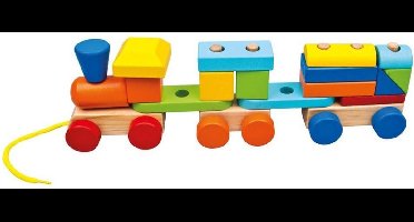 Bino Trekfiguur Treinwagons Junior 34 X 11 X 7 Cm Hout 17-delig