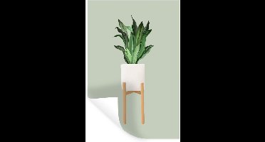 Muurstickers - Sticker Folie - Plant - Bloempot - Groen - 20x30 cm - Plakfolie - Muurstickers Kinderkamer - Zelfklevend Behang - Zelfklevend behangpapier - Stickerfolie