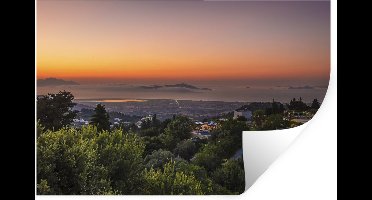 Muurstickers - Sticker Folie - Zonsondergang bij het eiland Kos - 30x20 cm - Plakfolie - Muurstickers Kinderkamer - Zelfklevend Behang - Zelfklevend behangpapier - Stickerfolie