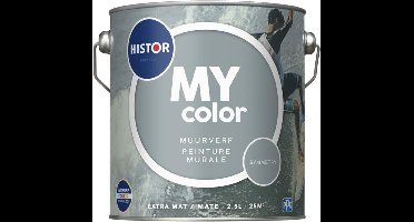 Histor MY Color Muurverf Extra Mat - Reinigbaar - Extra Dekkend - 2.5L - Symmetry - Grijs