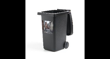 Container sticker Uitsneden Belgie - Oude straat in Brugge Klikosticker - 40x40 cm - kliko sticker - weerbestendige containersticker