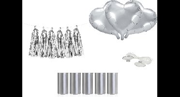 Auto decoratie pakket Zilver kleur