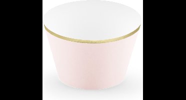 Cupcake Vormpjes Lichtroze Pastel 7,6cm 6st