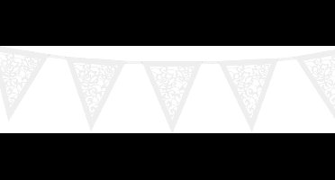 PartyDeco - Papieren slinger, pearl white, 19.5 cm x 3 m.
