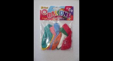 Ballonnen cijfer 3 no. 12 eenzijdig 1 zakje met 8 stuks