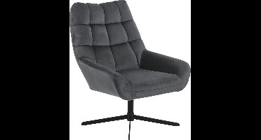 Giga Living Fauteuil Stora - Donkergrijs Stof - 76x73x89cm