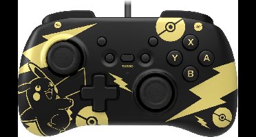 Hori Wired Mini Nintendo Switch Pikachu Controller - Officieel Gelicenseerd - Zwart/Goud